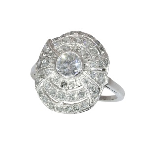 A Platinum Diamond Ring from the Art Deco Period, circa 1930